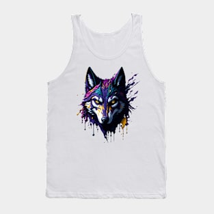 Boldly Hued Wolf Tank Top